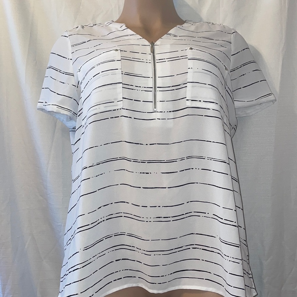 Black and White Blouse